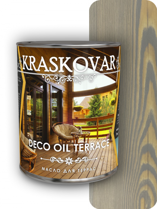 Масло для террас Kraskovar Deco Oil Terrace Туманный лес 0,75л - фото 1